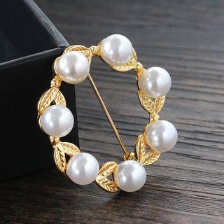 Faux Pearl Brooch 01 - 4191 - As Shown In Figure - One Size