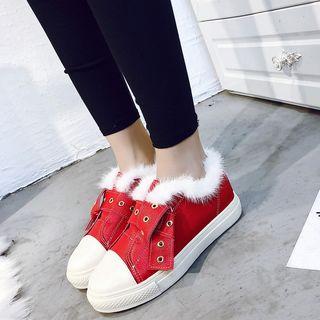 Faux Fur Trim Sneakers