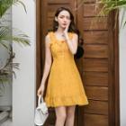 Flutter Strap Dotted Chiffon Dress