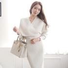 Set: Wrapped Sweater + Fitted Skirt