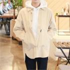 Kangaroo-pocket Corduroy Shirt Jacket