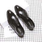 Genuine-leather Lace-up Panel Dress Shoes