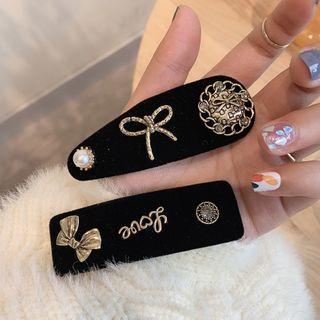 Bow Alloy Flannel Hair Clip