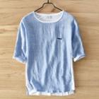 Short-sleeve Whale Embroidered T-shirt
