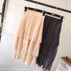 Plain Layered Midi Skirt