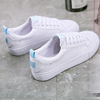 Faux Leather Low-top Sneakers