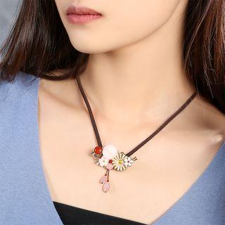 Beaded Floral Necklace As Shown In Figure - 45cm - 70cm
