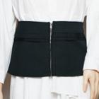 Zip-up Corset Belt Black - One Size