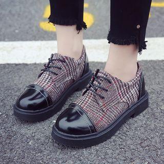 Lace-up Plaid Shoes