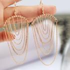 Metal Fringe Drop Earring 1 Pair - As Shown In Figure - One Size