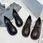 Lace-up Faux Leather Oxford Shoes