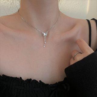 Butterfly Shell Pendant Sterling Silver Choker