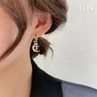 Moon & Star Dangle Earring 1 Pair - Gold - One Size