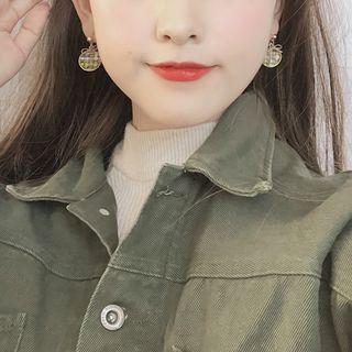 Bow Woven Disc Dangle Earring