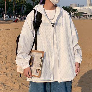 Long-sleeve Patterned Zip-front Light Jacket