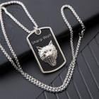 Stainless Steel Wolf Tag Pendant Necklace As Shown In Figure - One Size