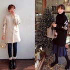 Floral Embroidered Sleeve Snap-button Jacket