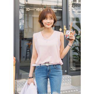 Sleeveless Ribbed T-shirt