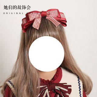 Ribbon Plaid Headband / Hair Clip