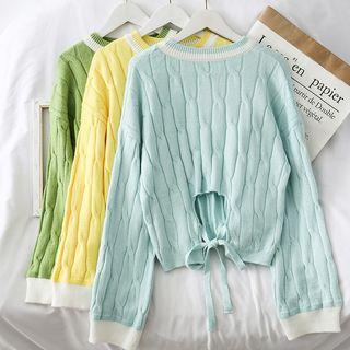 Tie-back Loose-fit Knit Sweater