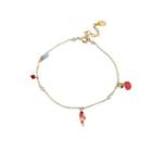 Fashion Simple Plated Gold Enamel Parrot Flower Anklet Golden - One Size