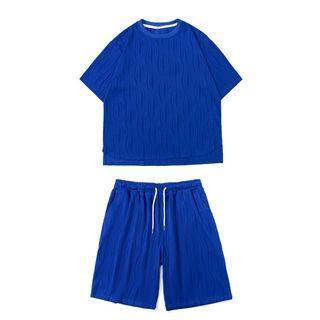 Set: Short-sleeve Ribbed T-shirt + Shorts