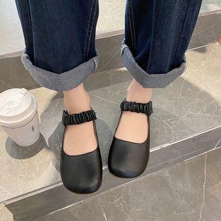 Shirred Strap Mary Jane Shoes