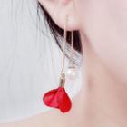 Faux-pearl & Flower Threader Earring