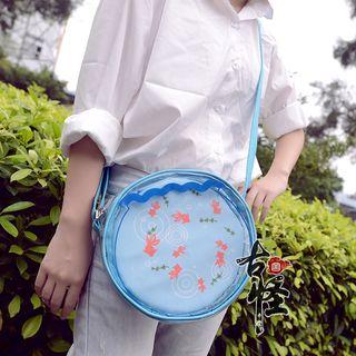 Fish Print Round Crossbody Bag