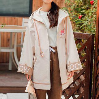 Fox Embroidered Ear-accent Hood Jacket