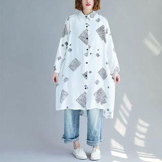 Print Long-sleeve Shirt White - L