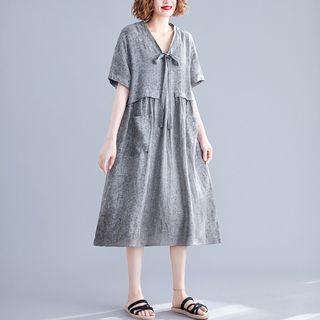 V-neck Medium Long Strap Dress As Shown In Figure - L