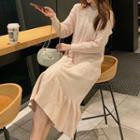 Cable-knit Midi Mermaid Sweater Dress