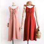 Tie-front Sleeveless A-line Dress