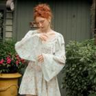 Long-sleeve Floral Chiffon Romper