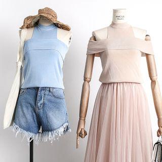 Convertible Off-shoulder Knit Top
