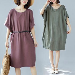 Batwing Sleeve Loose-fit Dress