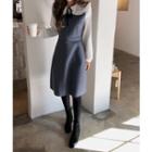 Square-neck Zip-back Pinafore Dress