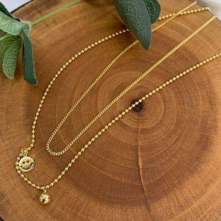 Smile-pendant Layered Necklace