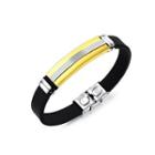 Fashion Personalized Plated Gold Geometric Rectangular 316l Stainless Steel Silicone Bracelet Golden - One Size