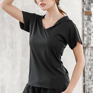 Set: Short-sleeve Hooded Sports T-shirt + Shorts