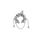 Faux Gemstone Alloy Cuff Earring 01 - 1 Pc - Silver - One Size