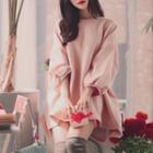 Batwing Sleeve Slit-side Pullover Dress