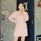 Notched-lapel Wrap-hem Shirtdress