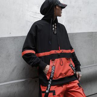 Color Panel Harem Cargo Hoodie