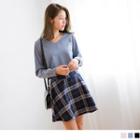 Long Sleeve V-neck Cross Back Chiffon Top