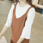 3/4-sleeve Textured T-shirt