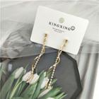 925 Sterling Silver Rhinestone Swirl Dangle Earring / Clip-on Earring