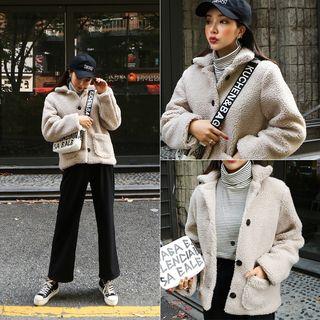 Pocket-detail Boucl -knit Jacket Ivory - One Size