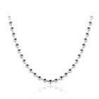 Fashion Simple 2mm Round Bead Necklace 45cm Silver - One Size